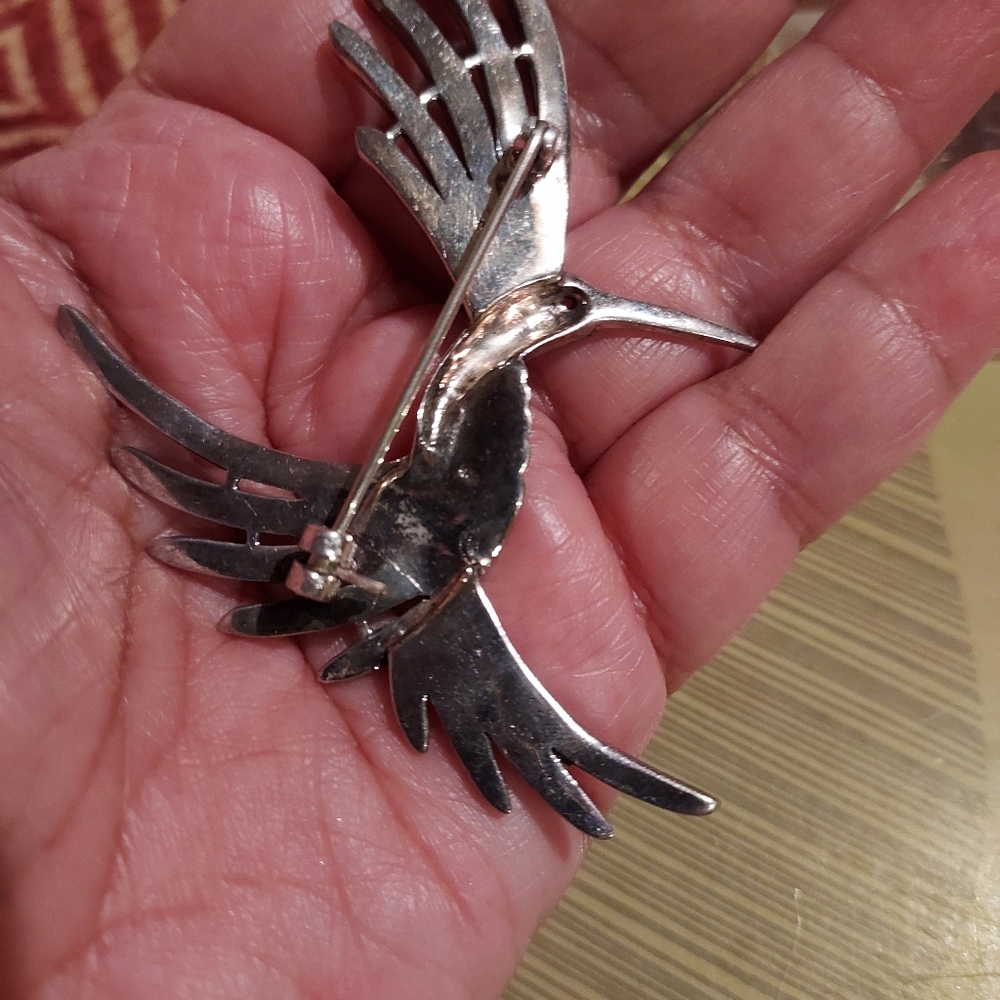 Vintage Marcasite Hummingbird Pin / Brooch - Picture 2 of 2